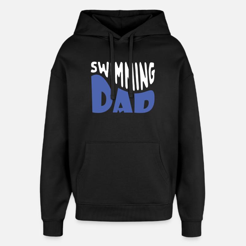 Papa de la natation - Sweat à capuche unisexe Stanley/Stella Oversized - noir