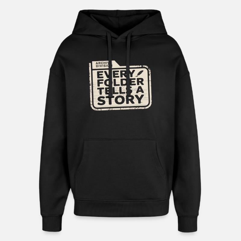 Chaque dossier raconte une histoire - Sweat à capuche unisexe Stanley/Stella Oversized - noir