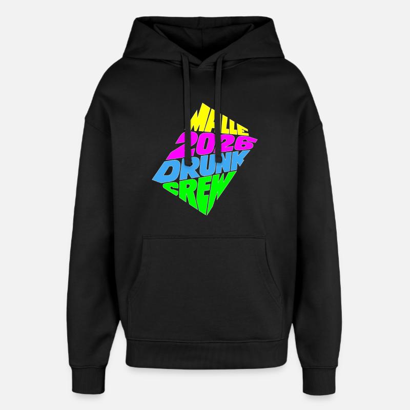 Malle 2026 Drunk Crew - Oversized Unisex Hoodie by Stanley/Stella - black