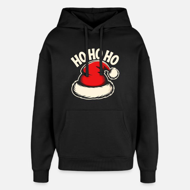 Ho Ho Ho Santa Hat - Oversized Unisex Hoodie von Stanley/Stella - Schwarz