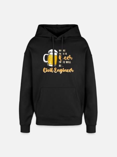 Bau Ingenieur Baustelle Bauarbeiter - Oversized Unisex Hoodie von Stanley/Stella - Schwarz