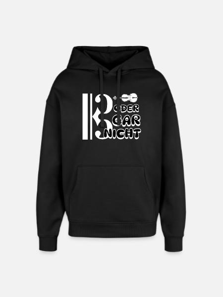 Bratsche - Bassschlüssel oder gar nicht - Oversized Unisex Hoodie von Stanley/Stella - Schwarz