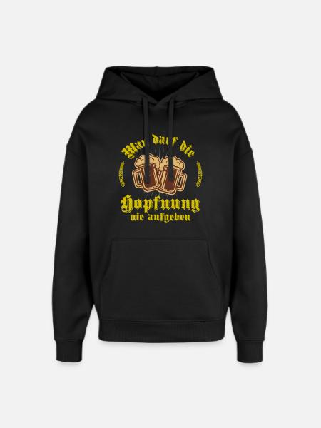 Unterhopft - Oversized Unisex Hoodie von Stanley/Stella - Schwarz