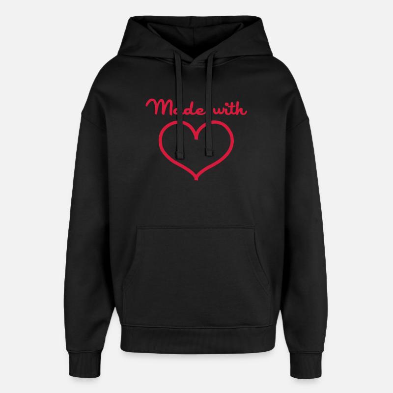 Made with love - Sweat à capuche unisexe Stanley/Stella Oversized - noir