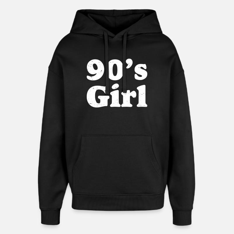 90er Mädchen Retro-Neon - Oversized Unisex Hoodie von Stanley/Stella - Schwarz