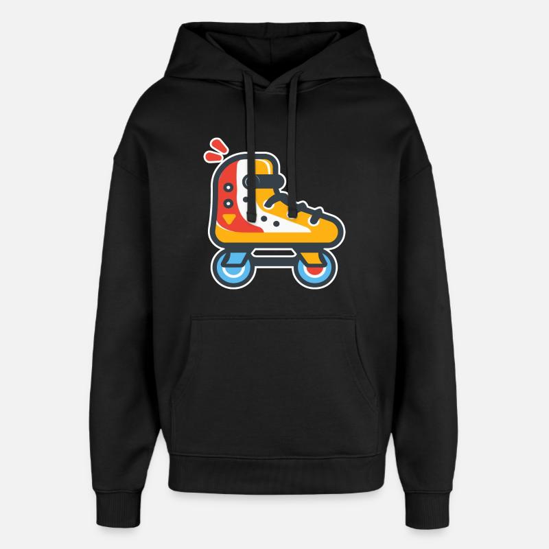 Rollschuhe Cartoon Look - Oversized Unisex Hoodie von Stanley/Stella - Schwarz