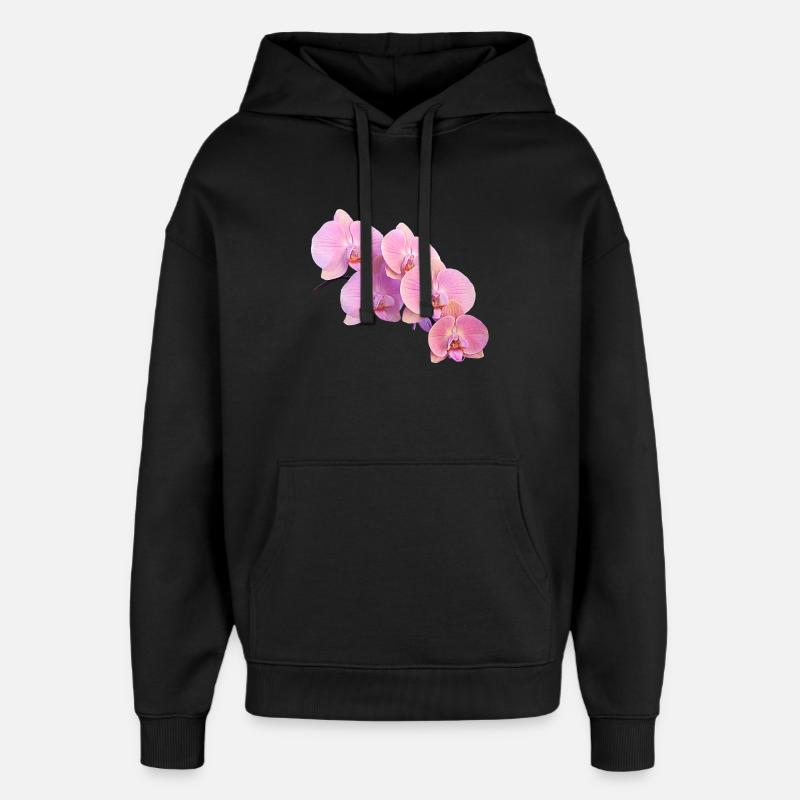 Rosa Orchidee Isolierte Clipart - Oversized Unisex Hoodie von Stanley/Stella - Schwarz