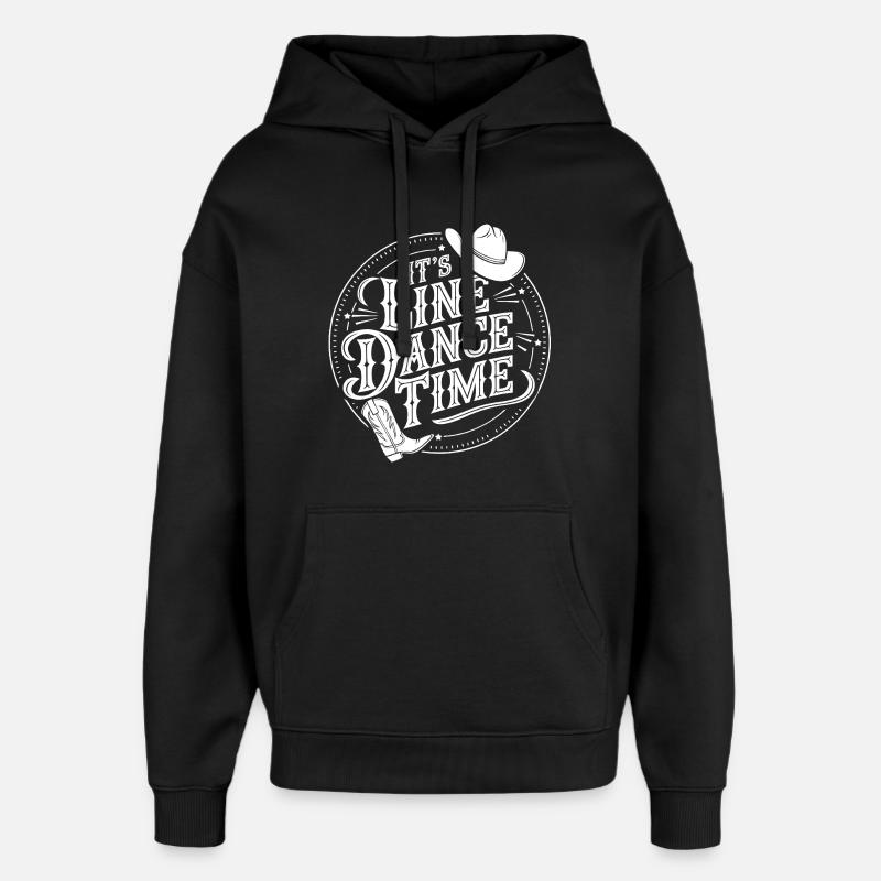 Lone Dance Time Cowboy - Oversized Unisex Hoodie by Stanley/Stella - black