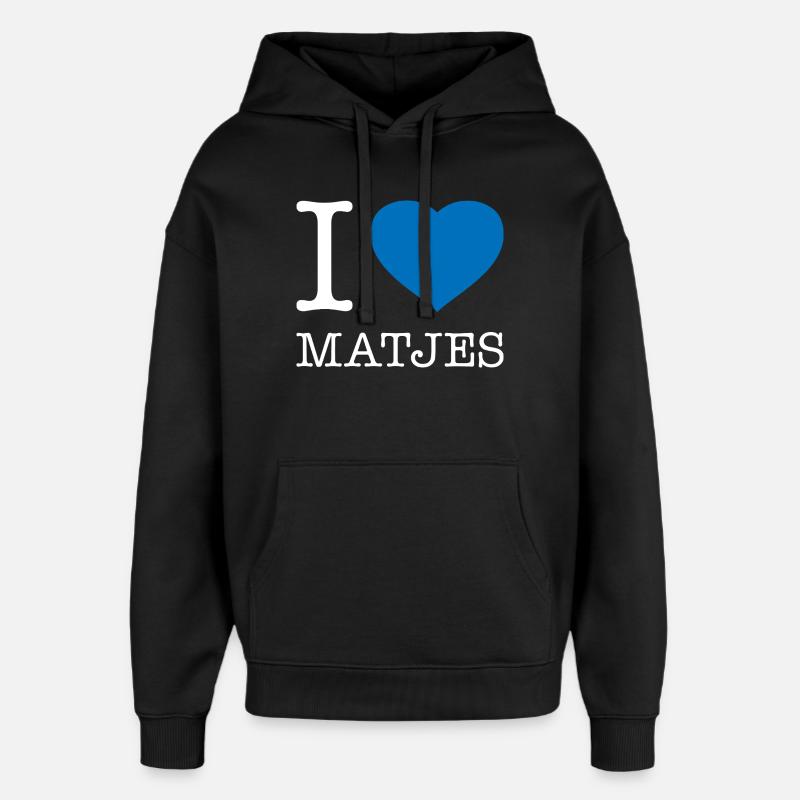 J’adore Matjes - Sweat à capuche unisexe Stanley/Stella Oversized - noir