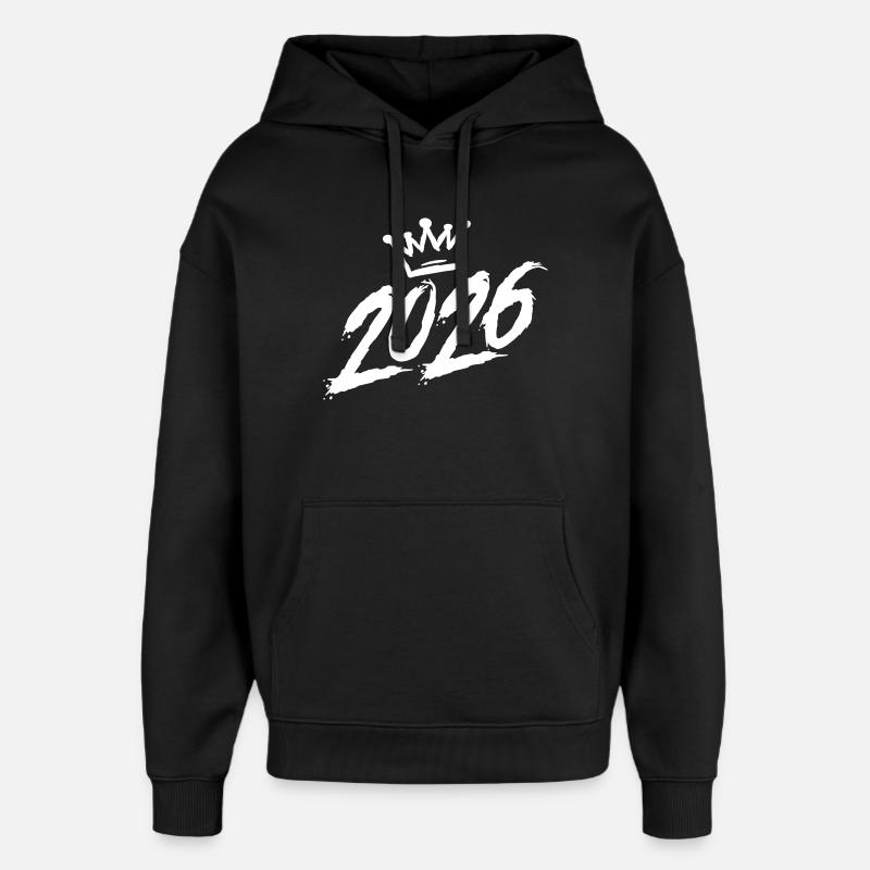 2026 Krone - Oversized Unisex Hoodie von Stanley/Stella - Schwarz