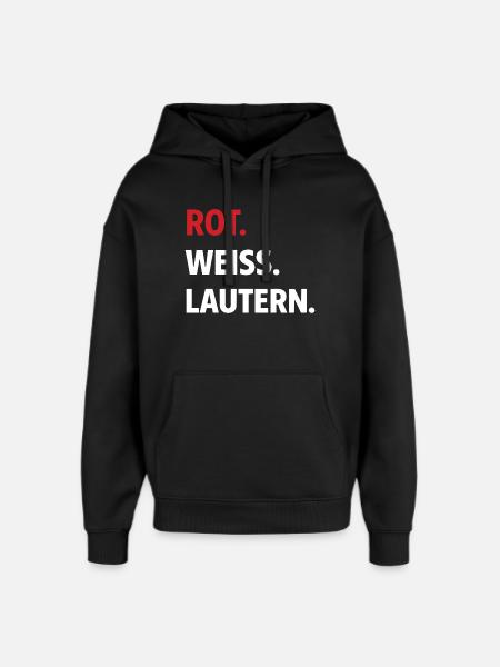 Red. White. Lautern. – Kaiserslautern Fan Shirt - Oversized Unisex Hoodie by Stanley/Stella - black