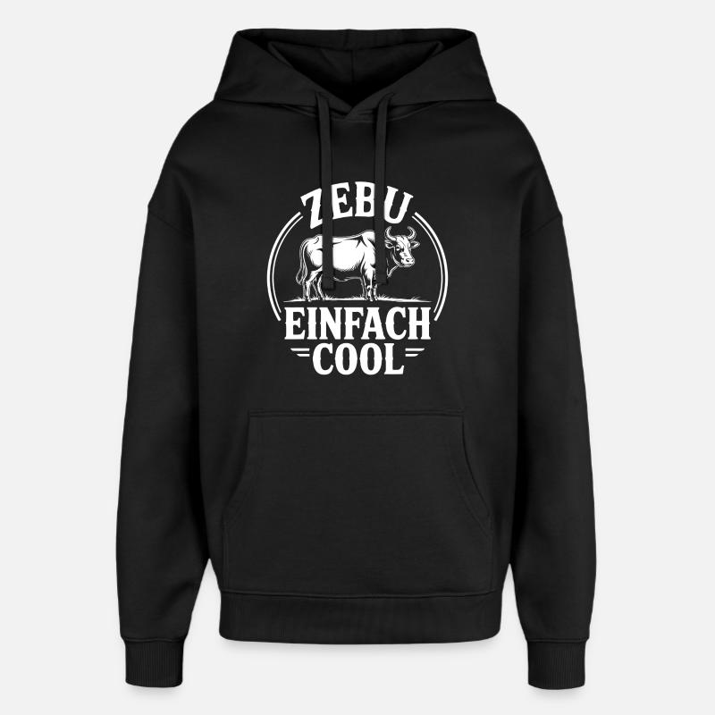 Zebu just cool - Oversized Unisex Hoodie by Stanley/Stella - black