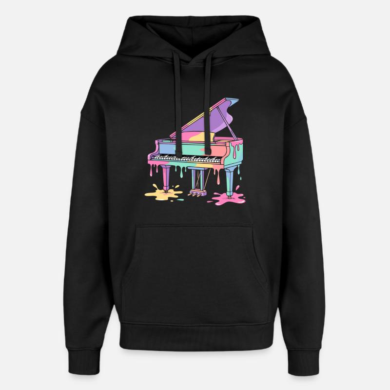 Piano - Sweat à capuche unisexe Stanley/Stella Oversized - noir