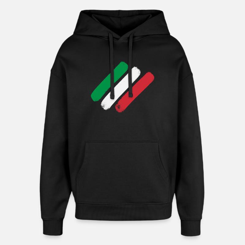 Drapeau italien - Bandes - Sweat à capuche unisexe Stanley/Stella Oversized - noir