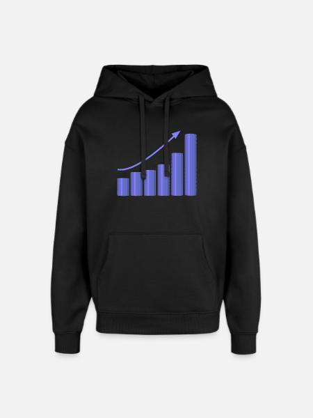 Growth chart with dynamic slope - Oversized Unisex Hoodie by Stanley/Stella - black