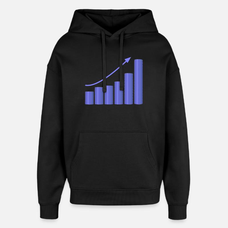 Courbe de croissance avec pente dynamique - Sweat à capuche unisexe Stanley/Stella Oversized - noir