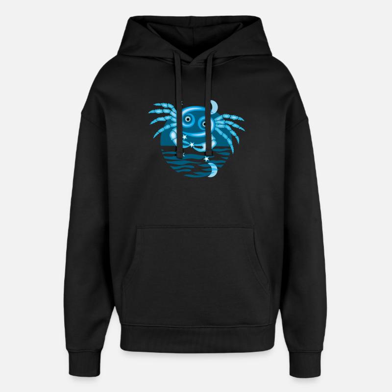 Signe du Zodiaque du Cancer - Sweat à capuche unisexe Stanley/Stella Oversized - noir