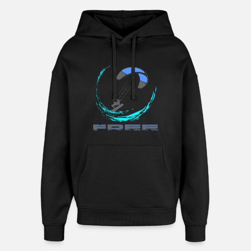 Kitesurf - Oversized Unisex Hoodie von Stanley/Stella - Schwarz