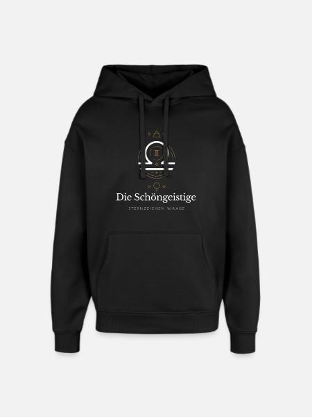Waage Sternzeichen Glyphen - Oversized Unisex Hoodie von Stanley/Stella - Schwarz