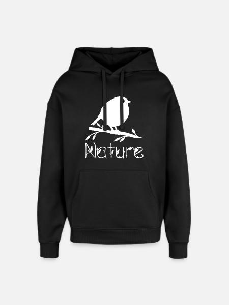 Nature is waking up (white) - Oversized Unisex Hoodie by Stanley/Stella - black