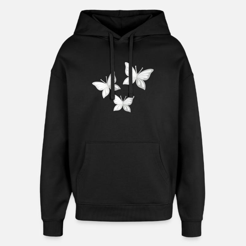 papillon; butterfly - Sweat à capuche unisexe Stanley/Stella Oversized - noir