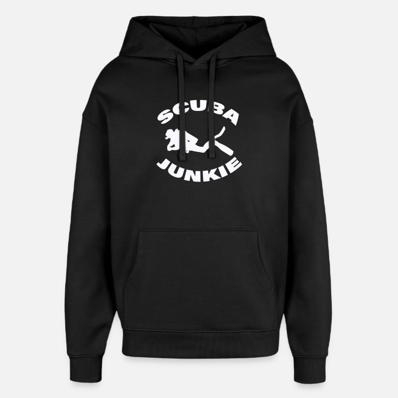 ACCRO À LA PLONGÉE SOUS-MARINE - Sweat à capuche unisexe Stanley/Stella Oversized - noir