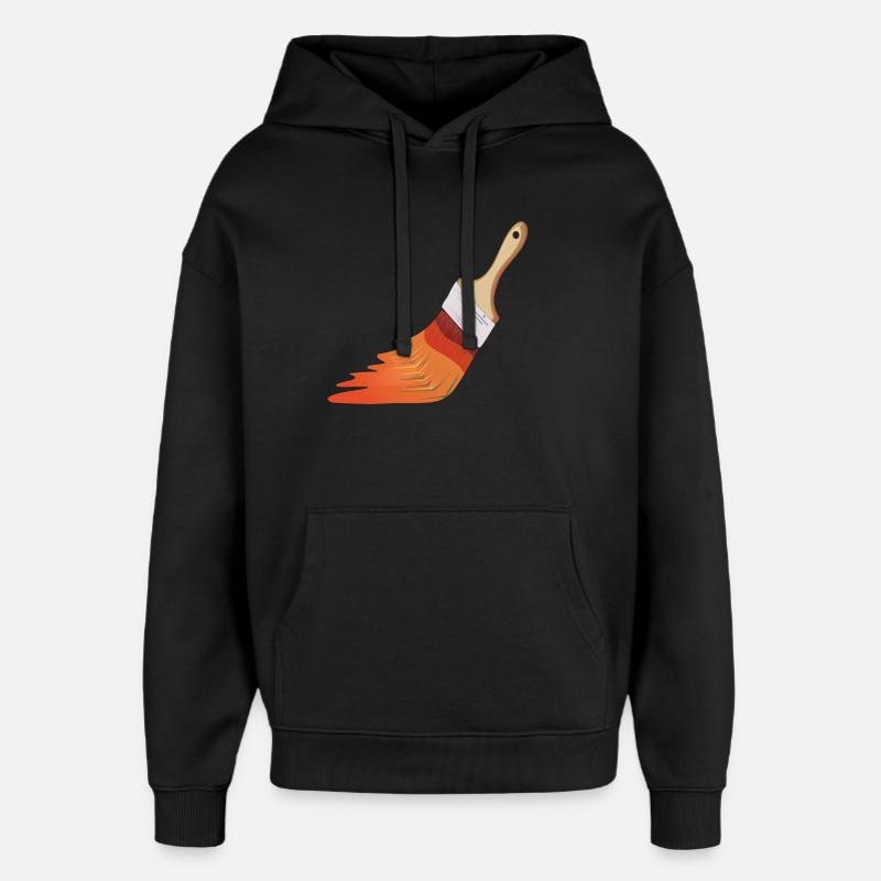 Painter Brushes - Oversized Unisex Hoodie by Stanley/Stella - black