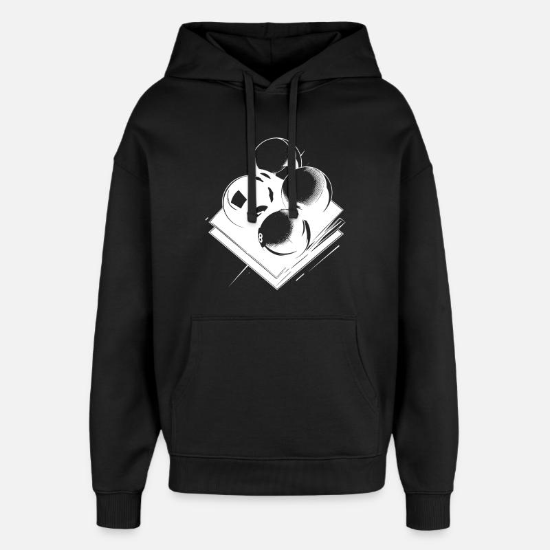 Boules de billard Croquis - Sweat à capuche unisexe Stanley/Stella Oversized - noir
