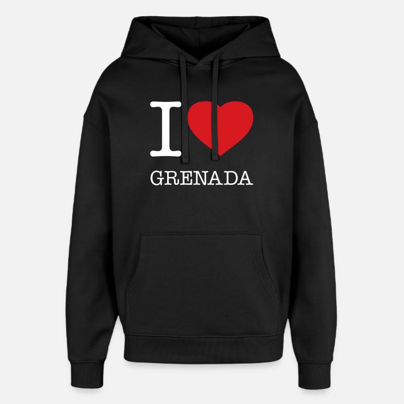 J’ADORE LA GRENADE - Sweat à capuche unisexe Stanley/Stella Oversized - noir