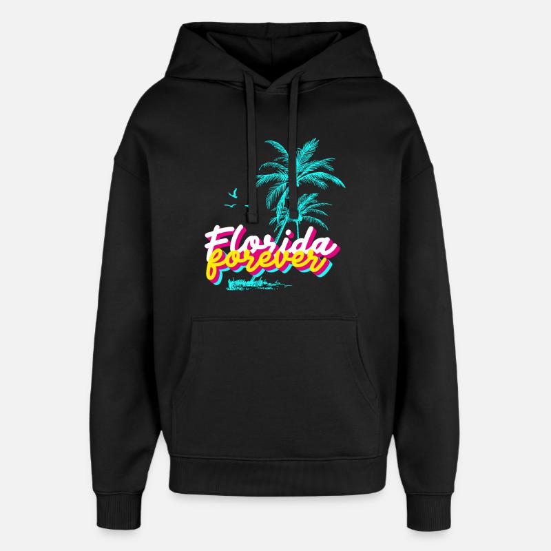 Florida Forever Palm Paradise - Sweat à capuche unisexe Stanley/Stella Oversized - noir