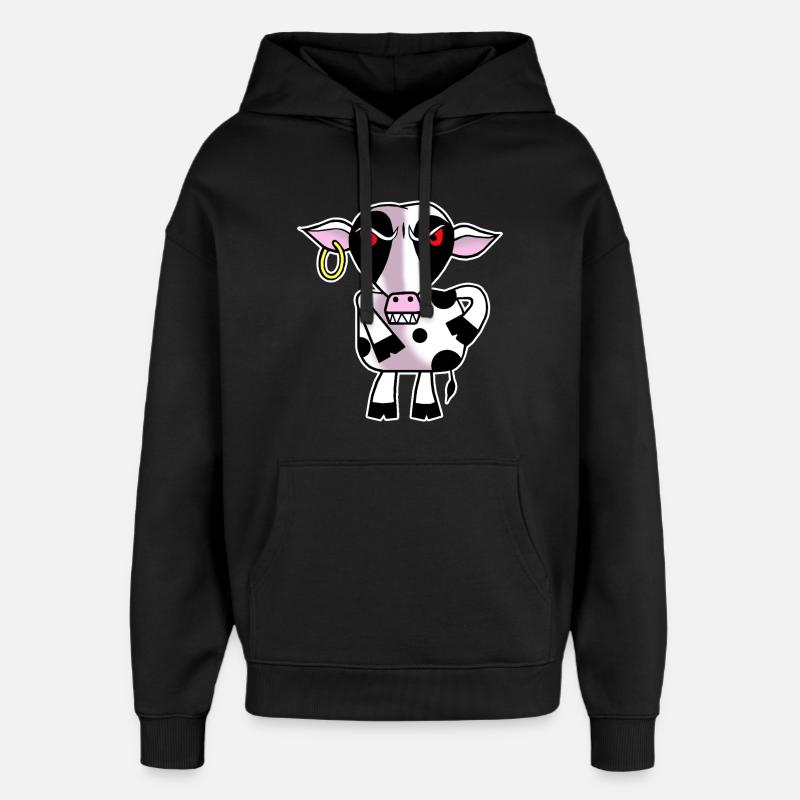 Vache en colère - Sweat à capuche unisexe Stanley/Stella Oversized - noir