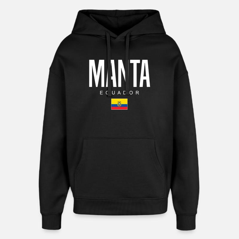 Manta Équateur Équatorien - Sweat à capuche unisexe Stanley/Stella Oversized - noir