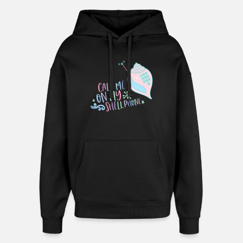 Appelez-moi sur mon Shellphone Mermaid - Sweat à capuche unisexe Stanley/Stella Oversized - noir