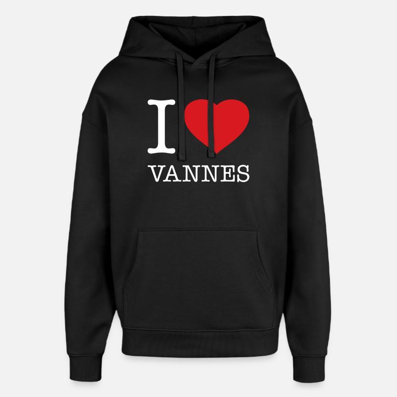 J’adore Vannes - Sweat à capuche unisexe Stanley/Stella Oversized - noir