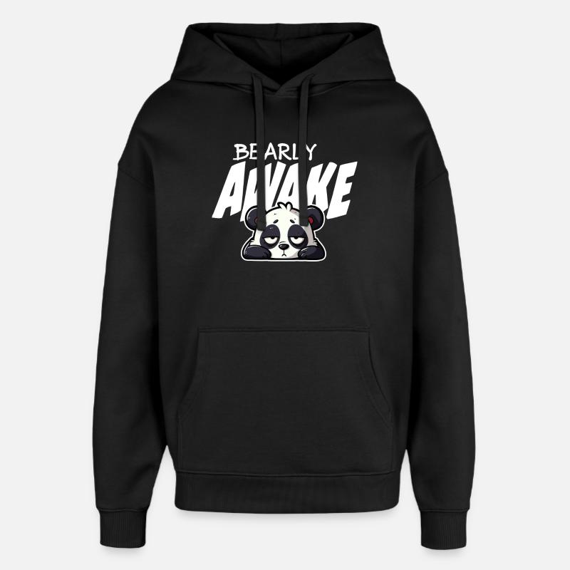 Sleeping Panda Barely Awake - Oversized Unisex Hoodie by Stanley/Stella - black