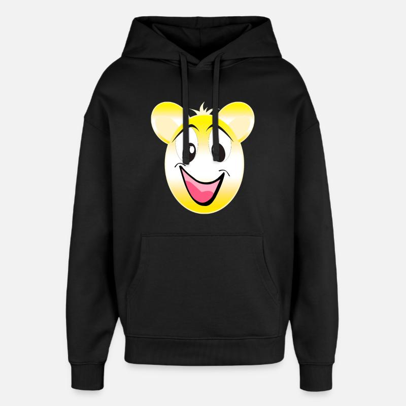 Ours jaune souriant heureux - Sweat à capuche unisexe Stanley/Stella Oversized - noir