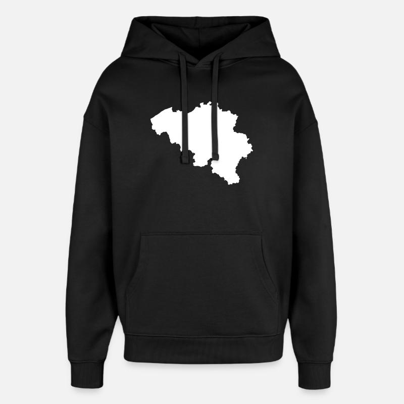 Silhouette du pays belge - Sweat à capuche unisexe Stanley/Stella Oversized - noir