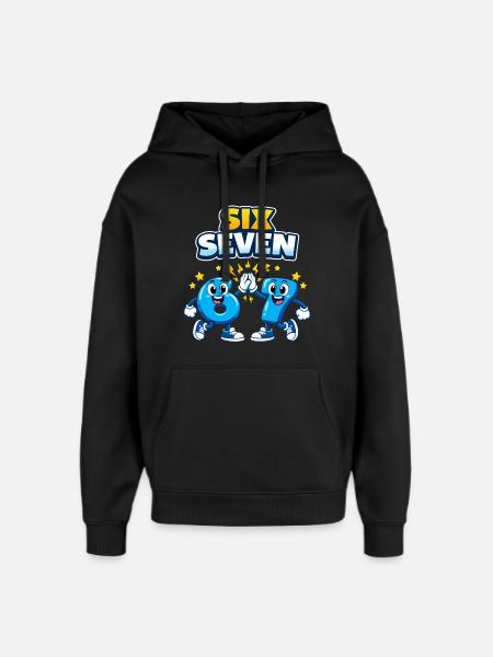 Nummer 67 Seks Syv - 6 7 Memes - Hættetrøje unisex Stanley/Stella Oversized - sort