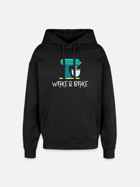 Wake And Bake - Oversized Unisex Hoodie by Stanley/Stella - black