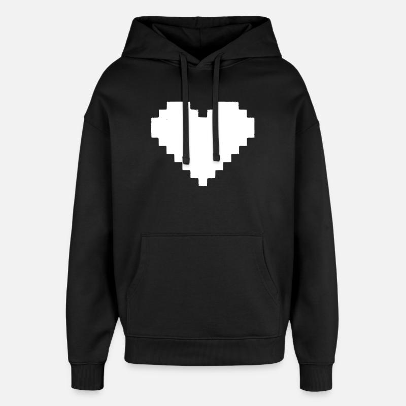 Pixel Heart 8-Bit Life - Sweat à capuche unisexe Stanley/Stella Oversized - noir