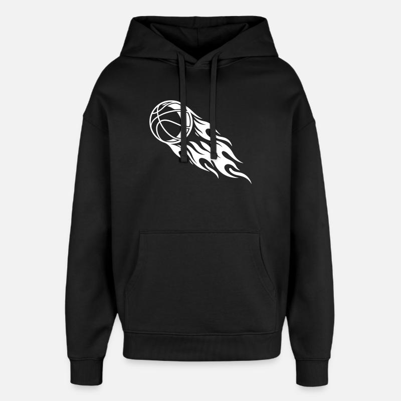 Basketball Fire - Sweat à capuche unisexe Stanley/Stella Oversized - noir