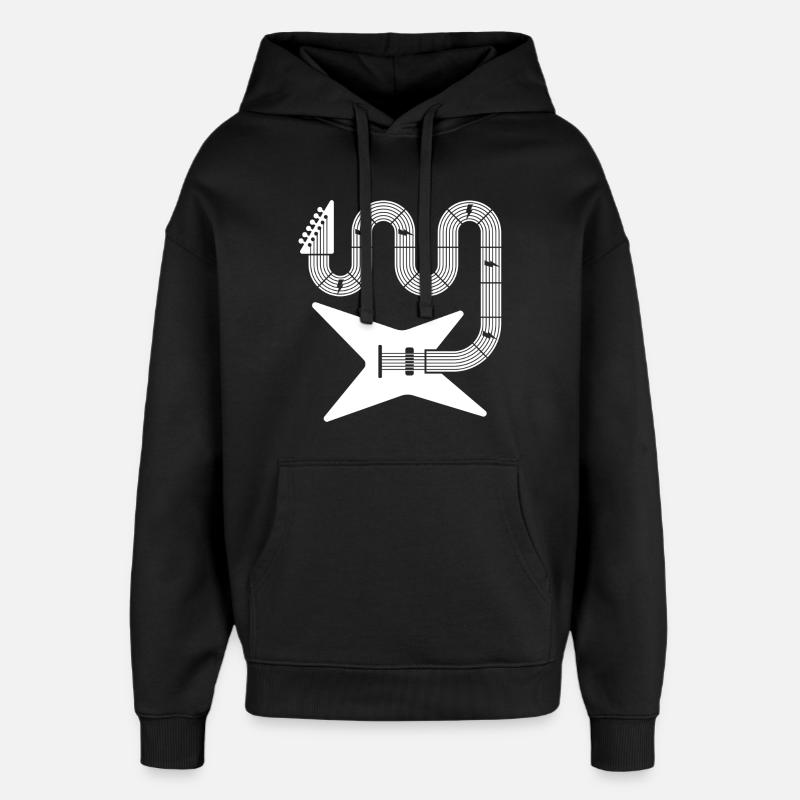 Guitare électrique abstraite - Sweat à capuche unisexe Stanley/Stella Oversized - noir