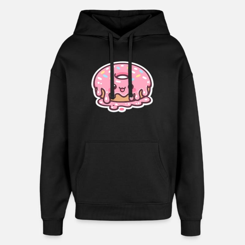 Donut Kawaii au glaçage - Sweat à capuche unisexe Stanley/Stella Oversized - noir