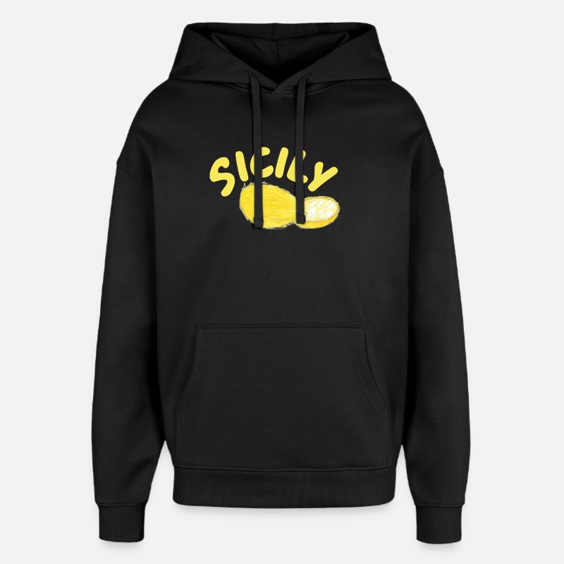 Sicily Zitronen Illustration - Sicily - Oversized Unisex Hoodie von Stanley/Stella - Schwarz