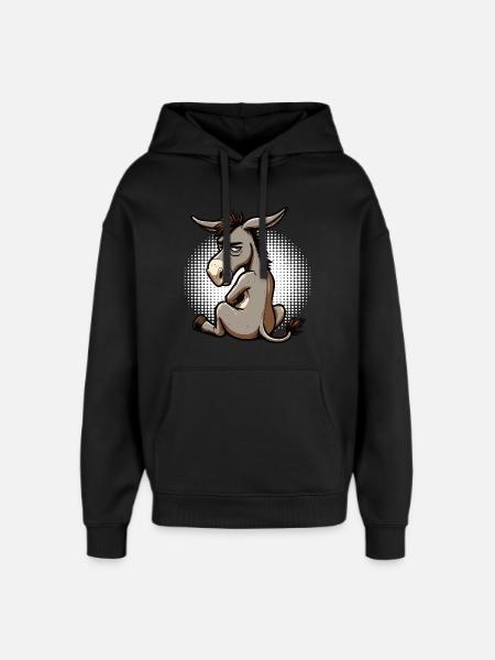 Esel Eselchen Eselhalter Muli Langohresel Muli - Oversized Unisex Hoodie von Stanley/Stella - Schwarz