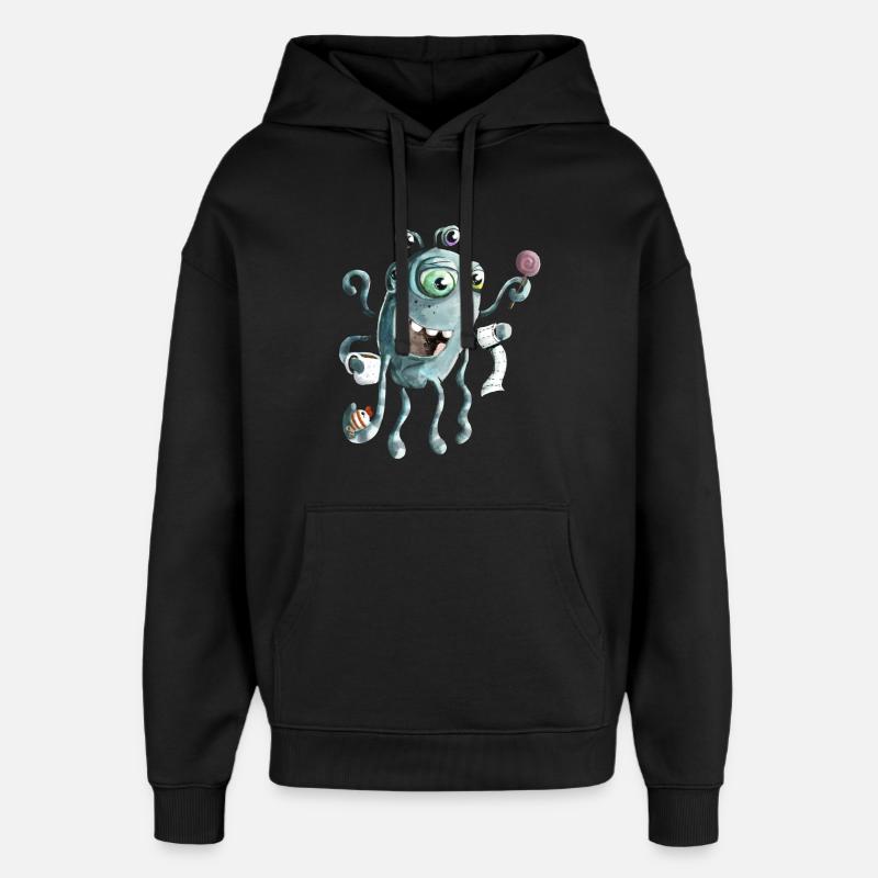 Mostro divertente del mare profondo - Stanley/Stella Oversized Felpa con cappuccio unisex - nero