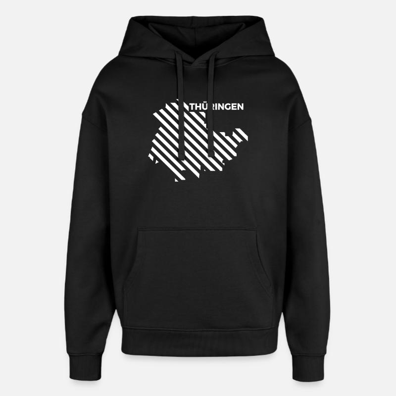 Thuringia Map - Oversized Unisex Hoodie by Stanley/Stella - black