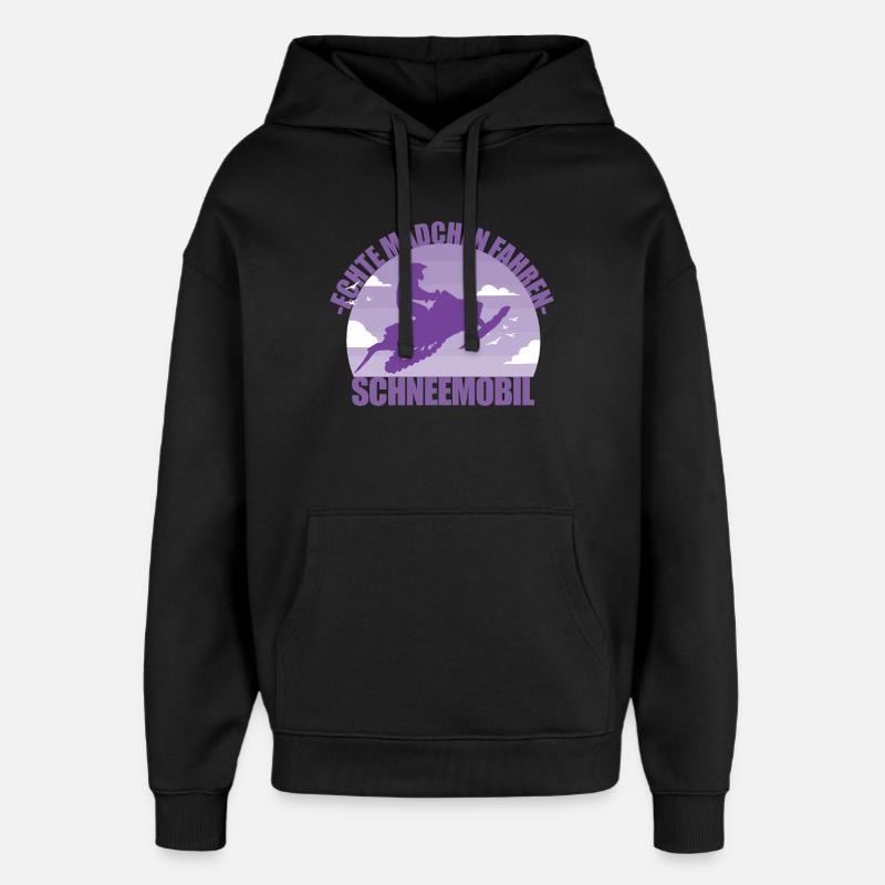 Schneemobil Winter Offroad Mädchen Geschenk - Oversized Unisex Hoodie von Stanley/Stella - Schwarz