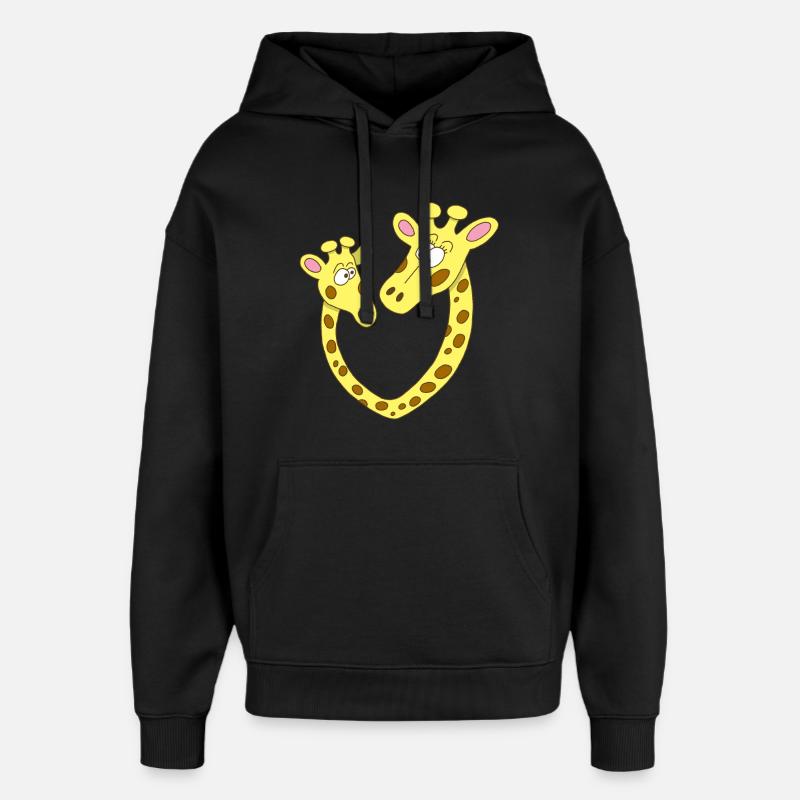 Coeur de girafe - Sweat à capuche unisexe Stanley/Stella Oversized - noir