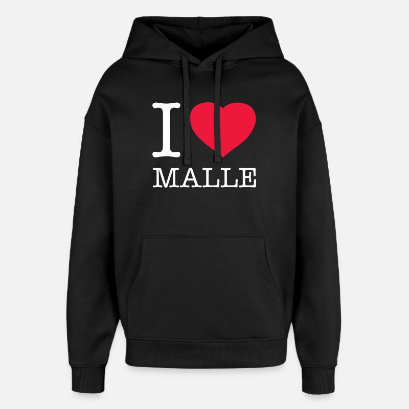 J’AIME MALLE - Sweat à capuche unisexe Stanley/Stella Oversized - noir